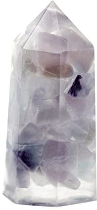 AZOOB Main Goutte Colle Cristal Gravier Ornement Cristal Colonne démagnétisation Yoga Violet Poudre Blanc résine Cristal Colonne apaisant décor ERTEYIN (Color : D, Size : One Size)