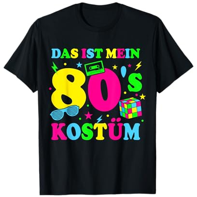 80's Kostüm für 80er Jahre Party und Karneval Fasching T-Shirt