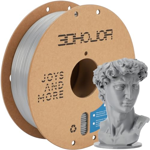 3DHoJor PLA+ PLA Plus Filament 1.75mm 1kg(2.2lbs) for 3D Printers,Silver | Dimensional Accuracy +/- 0.03mm