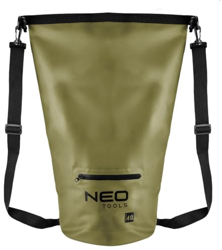 NEO TOOLS Wasserdichter Rucksack 40 L aus PVC 500D - 2 in 1 wasserdichte Tasche und Rucksack - mit Einer Schnalle verschlossen - Reißverschluss Tasche - für Kajakfahren, Schwimmen, Angeln