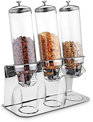 Stainless steel Dry Food Dispenser, Self Serve, Refillable, for nuts, candies, cereals and grain food, one ounce per twist of the knob, Single Control