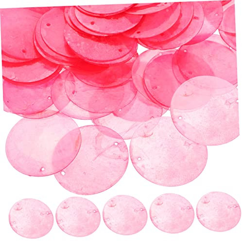 SEWACC 100 Stück dekorative Muschelstücke Capiz-Muscheln in großen Mengen Zubehör zur Schmuckherstellung Bausatz bastelideen bastelmaterial DIY-Projekt Windglocken-DIY-Anhänger Hülse Rosa