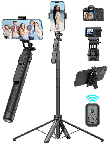 Phone Tripod & Selfie Stick, 71 Phone Stand,Phone Tripod with Remote, iPhone Tripod Stand,Selfie Stick Tripod for iPhone 11/14/ 15/16 Compatible with All Phones,for gopro Tripod and Cameras