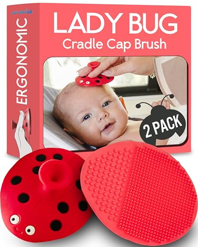 Splash EZ Cradle Cap Brush for Babies, Soothing Head Massager for Newborns, Food Grade Soft Silicone, Baby Bath Brush and Scalp Scrubber Comb for Baby Cradle, Organic Shape