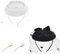 AHANDMAKER 2 Set Fascinator Hut Für Damen Teeparty Hüte Flapper Kopfbedeckung 20er Und 50er Hut Pillbox Hut Mit Schleier Für Hochzeit Karneval Cocktail Schwarz Und Weiß