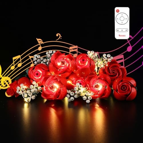 BRIKSMAX Kit di luci per Lego Bouquet of Roses (versione musicale) - Illuminazione a LED compatibile con icone Lego 10328 Set da costruzione (non incluso set Lego