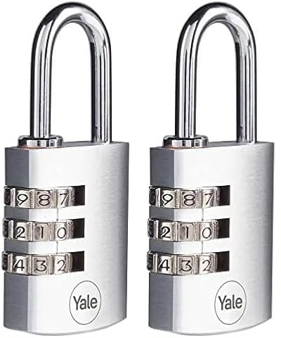 YALE Candado Combinación 30 mm Cromo (Paquete de 2)