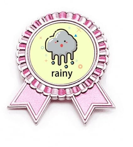 Broche en forme de nuage rose, M, Métal