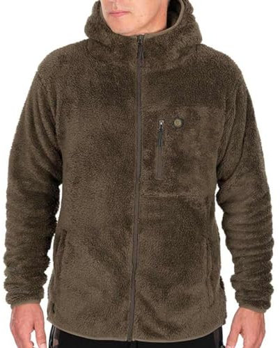 Fox Khaki HD Premium Full Zip Teddy - Angelpullover, Größe:M