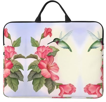 14in Novelty Hummingbird Print Laptop Case Sleeve Bag - Travel-Friendly Accessory for Business, and Everyday Use