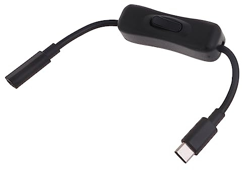 NRVTRE Câble USB C avec Interrupteur Marche/arrêt [20CM] Câble d'extension USBC Mâle vers USBC Femelle USB C pour enregistreur de Conduite, Bande LED