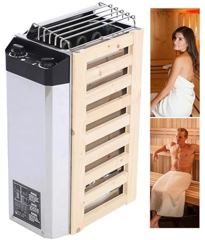 hKjPlvf Electric Sauna Heater, Sauna Steamer for 1-2 People Small Sauna Room, Stainless Steel Heating Tube, 3KW/3.6KW Sauna Stove with Timera and Internal Temperature Control,3KW
