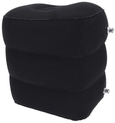 Sharplace Repose-Pieds Gonflable de, Coussin Repose-Pieds Portable, Doux et réglable en Hauteur sur 3 Niveaux, pour Trains et Voitures, Noir