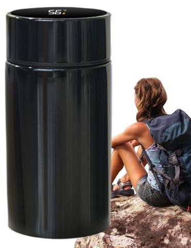 Mini Isolierbecher Für Kaffee | Edelstahl Temperaturanzeige Behälter Für Getränke | Isolierbecher Mit Deckel | Für Büro Schule Fitnessstudio Tägliche Pendelstrecke Outdoor-Enthusiasten Wandern Camping