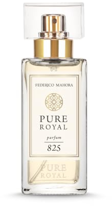 FM Pure Royal 825 Eau de Parfum Mujer 50 ml – Perfume Amaderado Elegante con Bergamota y Jazmín – Almizcle, Vainilla y Musgo – 20% Concentración – Larga Duración