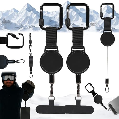 2026 Neu Skisafe Pro- Handysicherung, Handy Sicherung Skifahren, Handysicherung Outdoor Ausziehbar, Diebstahlsicher Handysicherungs für Jedes Handy, für Ski, Snowboard & Outdoor-Abenteuer(2PCS)