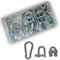 VINTEC 74510 Karabiner-, Schäkel-, Seilklemmen-Set VT 30-tlg. (im praktischen Sortimentskasten, 13 Stück Drahtseilklemme, 10 Stück Karabinerhaken, 7 Stück Schäkel)