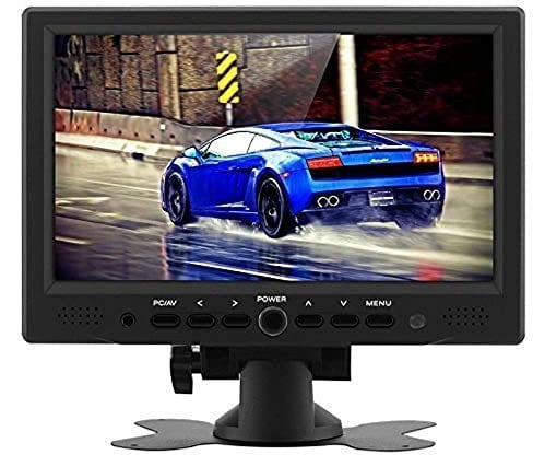 BW 7 Inch TFT LCD Car Monitor - HDMI + VGA + AV Video Inputs, 800x480 Resolution, 360 Degree Rotating Stand