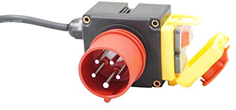 BUZE Original KEDU KOA7 Geräteschalter Maschinenschalter 380/400 V 3 Phasen mit 0,6 m Kabel und Phasenwender inkl. kombiniertem Notaus-Klappe