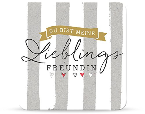 Sheepworld, Happy Life - 44577 - Untersetzer Nr. A3, Du bist Meine Lieblings Freundin Kork, 9,5cm x 9,5cm