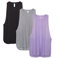 icyzone Damen Sport Top Locker - Atmungsaktive Fitness Shirt Muscle Tank Top Sport Oberteile, 3er Pack (M, Black/Grey/Lavender)