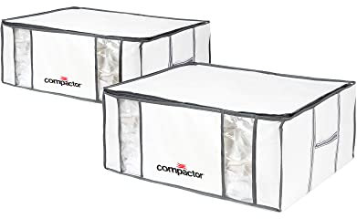 Compactor Life 3D Semi-Rigid Vacuum Storage Boxes XXL - Set of 2, White, Space-Saving up to 75 Percent