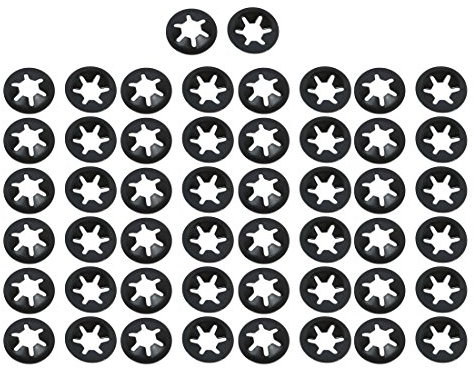 sourcing map 50 Stück Sternschloss Sicherungsscheiben 5mm x 12mm mit Innenzahn Ersatz