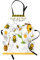 ABAKUHAUS, Collage Waschbar, Digitaldruck Technologie Schmutzabweichent, Honig Bienen Traumhafter Natur Illustrationen mit Maja Gänseblümchen in Cartoon Kunst Stil