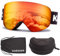 Karsaer Unisex Skibrille Damen und Herren, OTG 100% UV-Schutz Anti-Fog Snowboardbrille Ski Goggles für Brillenträger Helmkompatible Schneebrille，Snowboard Brille für Jungen und Mädchen K7014
