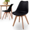 MIADOMODO® Esszimmerstühle 2er 4er 6er 8er Set - Skandinavischer Stil, Modern, Gepolstert mit Sitzkissen, aus Kunststoff & Massivholz, Farbwahl - Küchenstuhl, Wohnzimmerstuhl, Stühle (2er, Schwarz)