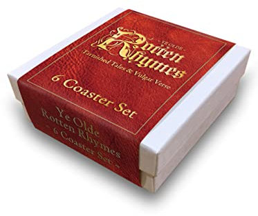 Brainbox Candy Lot de 6 dessous-de-verre humoristiques et grossiersRotten Rhymes, Gift Boxed