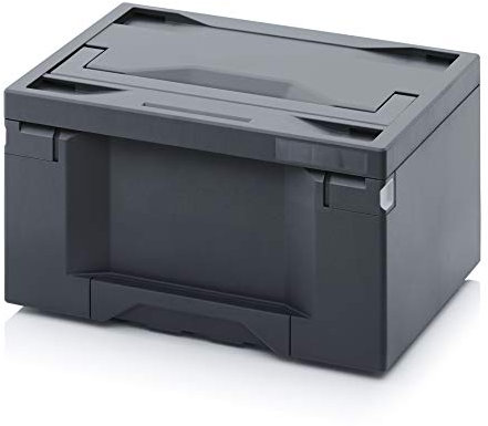 WFix Toolbox Pro anthrazit Werkzeugkoffer stapelbar leer | Universal Werkzeug Aufbewahrungssystem - Stapelboxen Werkstatt (Toolbox Gr.3)