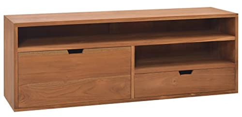 vidaXL Teak Massiv TV Schrank Skandinavischer Stil Lowboard TV Möbel Tisch Sideboard Fernsehtisch Fernsehschrank HiFi-Schrank 110x30x40cm