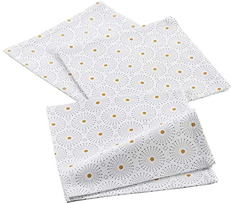 Douceur d'Intérieur, 3 Serviettes de Table (40 x 40 cm) Astre, Coton Imprimé