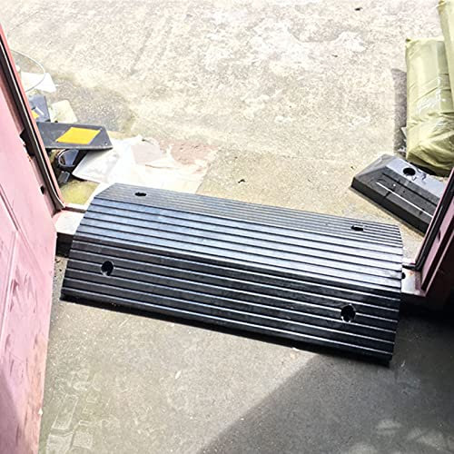 ERLAN Rampe Rampen Schwelle Türrampe, Rollstuhlrampen Aus Gummi für Karren/Niedrige Autos/Roller, rutschfest Brücke Bordsteinrampen mit Verbreiterter Nut (Size : L-80×50cm)