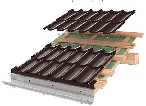 Dachrinne Pfannenblech Profilblech (Braun 8019)