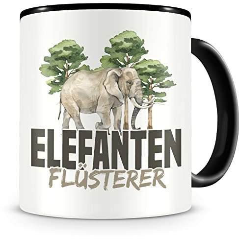 Samunshi® Tazza con elefanti, idea regalo per gli amanti degli elefanti, tazza da caffè divertente per compleanno, 300 ml