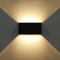 KAWELL 12W Modern Wandleuchte LED Wandlampe Up Down Einstellbarer Abstrahlwinkel Aluminium Wandbeleuchtung Innen Außen Wasserdicht IP65 für Badezimmer Treppen Schlafzimmer Wohnzimmer, Schwarz 3000K