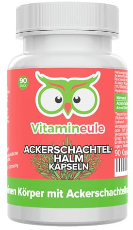Ackerschachtelhalm Kapseln - hochdosiert 500 mg Zinnkraut - bioaktiv & vegan - Produktion in Deutschland - Extrakt ohne Zusatzstoffe - laborgeprüft & hoher Silizium-Anteil - Vitamineule®