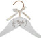 Kleiderbügel für den Hochzeitstag mit Kupferhaken &Text in Kalligraphie, Geschenk für Braut, Bräutigam, Trauzeugin, Trauzeuge (Weißes Holz mit Kupfer, Botanical Bride, Lasergraviert)