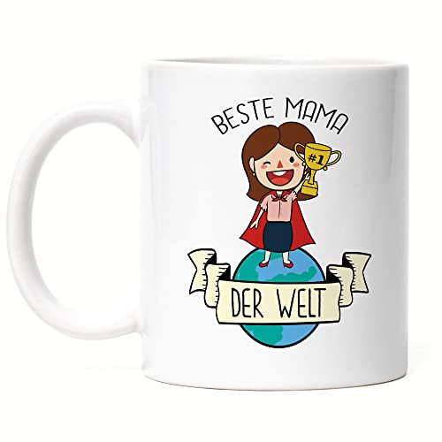 Hey!Print Beste Mama der Welt Tasse Pokal 1. Platz Geschenkidee Muttertag Geburtstag