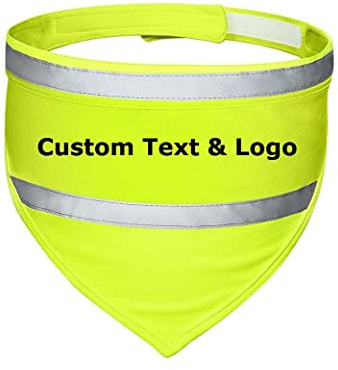 Muka Personalisierbares Bedrucktes Haustier-Halstuch Reflektierend Hundehalstuch mit Individuellem Text und Logo-Grün-S
