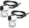 RUNCCI-YUN 2pcs Interruttore per Moto 12V, 22mm Interruttore Manubrio Moto,interruttore luce freno fendinebbia ON-OFF-ON Interruttore a Pulsante 12V,per Veicoli Elettrici, Corse ATV, Moto(Argento)