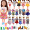 18-teiliges Kleidungs-Outfit, kompatibel mit Chelsea-Puppen, 15,2 cm, Puppenzubehör, inklusive 12 Kleidern im zufälligen Stil, 2 Paar Schuhe, 1 zufälliger Hund und 3 bunte Luftballons für Kinder,