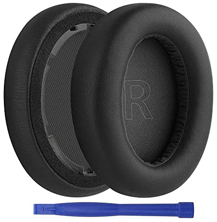 Q10 Ear Pads, 1Par Protein Leather Replacement Earpads Ear Pads Cushion Repair Parts for Anker Soundcore Life Q10 Q10 BT Headphones Headsets (Black/Black)