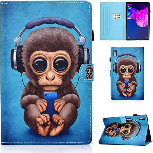 CXTCASE Case for Lenovo Tab P11 (2nd Gen) 11.5 Inch (TB350FU/TB350XU) 2022, Stand Function PU Leather Protective Cover Tablet Case Shell for Lenovo Tab P11 Gen 2, Earphone Monkey