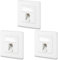 deleyCON 3x Prise Réseau CAT7 1 Port Prise LAN Prise de Données Prise Encastrée + 3x CAT 7 Module Keystone Sortie à 45° RJ45 DSL Réseau Câble de Brassage Câble de Pose