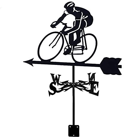 EICOFF Girouette de décoration, Renard girouette Cycliste vélo girouette indicateur de Direction rétro scène Jardin girouette Outils de Mesure résistant à la Corrosion et Durable (Cyclist Bicyc