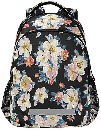 Boccsty Benutzerdefinierte Elegante Apfelbäume Kirsche Jasmin Blumen Kinder Rucksack für Jungen Mädchen Rucksäcke Vorschule Kleinkind BookBags Kindergarten Elemetary Schultaschen, mehrfarbig,