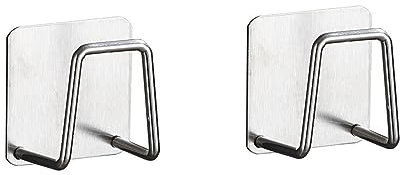 CUBIKOKIH Organizador de esponja de acero inoxidable, soporte de esponja de cocina, soporte de esponja para lavaplatos, soporte de almacenamiento de cocina (plata, 2 piezas)